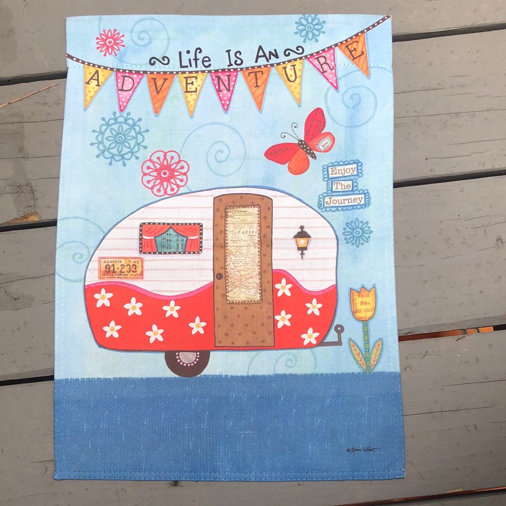 Life is an adventure mini flag by Annie la Point